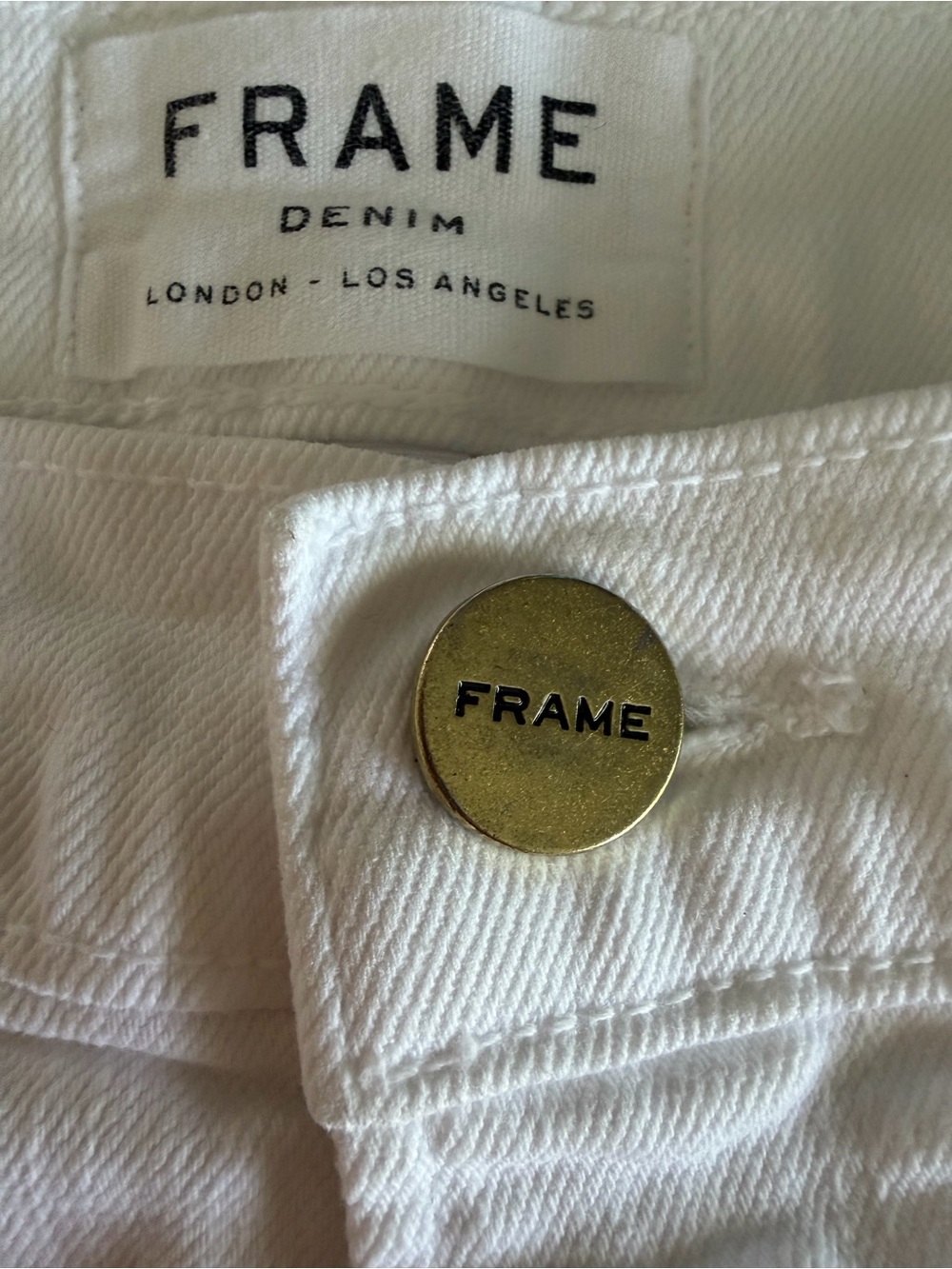 Frame Denim White High-Rise Frayed Hem Jean Shorts - Picture 10 of 10
